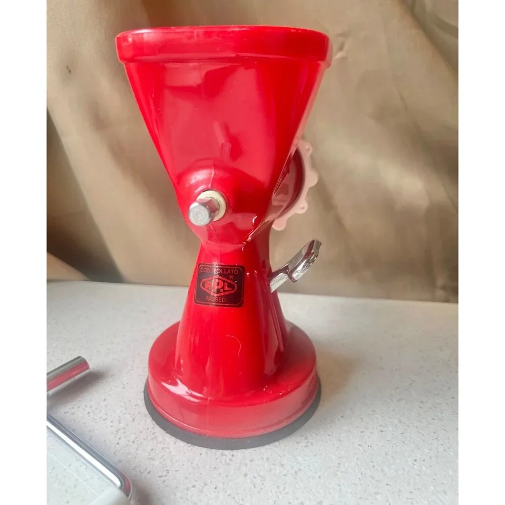 Pedrini Lillo Manual Meat Grinder Pasta Maker Red Plastic Italy Removable Handle - Picture 4 of 15